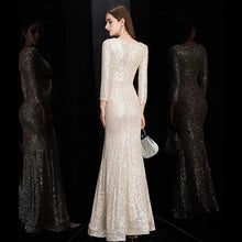 將圖片載入圖庫檢視器，The Quenta Long Sleeves Sequined Gown - WeddingConfetti