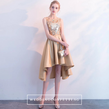 將圖片載入圖庫檢視器，The Teris Gold / Silver / Red Sleeveless Gown - WeddingConfetti