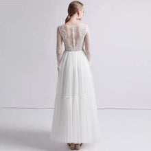 將圖片載入圖庫檢視器，The Petrio Wedding Bridal Illusion Sleeves Lace Gown - WeddingConfetti