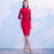 將圖片載入圖庫檢視器，The Cassia Lace Mandarin Collar Dress - WeddingConfetti