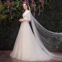 將圖片載入圖庫檢視器，The Kylie Wedding Bridal Illusion Sleeve Lace Gown - WeddingConfetti