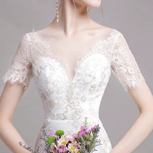 將圖片載入圖庫檢視器，The Nikita Wedding Bridal Short Sleeve Lace Dress - WeddingConfetti