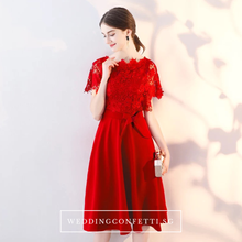 將圖片載入圖庫檢視器，The Melinda Black / Red / Wine Red Lace Gown - WeddingConfetti