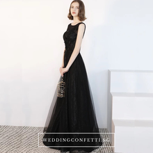 將圖片載入圖庫檢視器，The Cacie Sleeveless Black Gown - WeddingConfetti
