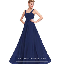 將圖片載入圖庫檢視器，The Hannah Navy Blue / Red / White Sleeveless Dress - WeddingConfetti