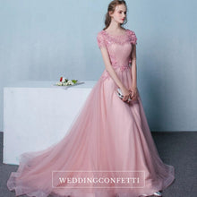 將圖片載入圖庫檢視器，The Pennslyvania Pink Short Sleeve Tulle Gown - WeddingConfetti