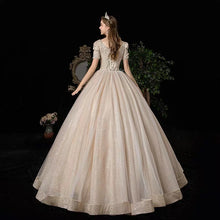 將圖片載入圖庫檢視器，The Isabrina Wedding Bridal Short  Sleeves Champagne Gown - WeddingConfetti