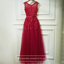 將圖片載入圖庫檢視器，The Rose Pink/Red Lace Sleeveless Dress - WeddingConfetti