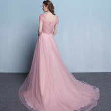 將圖片載入圖庫檢視器，The Pennslyvania Pink Short Sleeve Tulle Gown - WeddingConfetti