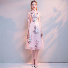 將圖片載入圖庫檢視器，The Erista Pink Cheongsam Cocktail Gown - WeddingConfetti