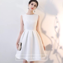 將圖片載入圖庫檢視器，The Amelia Bow White / Black Sleeveless Dress (Available in 2 colours) - WeddingConfetti