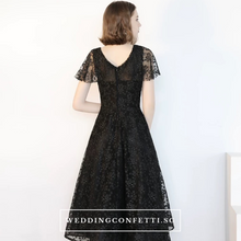 將圖片載入圖庫檢視器，The Adella Short Sleeves Black Gown - WeddingConfetti