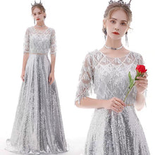 將圖片載入圖庫檢視器，The Kumie Long Sleeve Black/Red/Pink/Silver Gown - WeddingConfetti