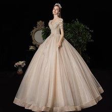 將圖片載入圖庫檢視器，The Isabrina Wedding Bridal Short  Sleeves Champagne Gown - WeddingConfetti