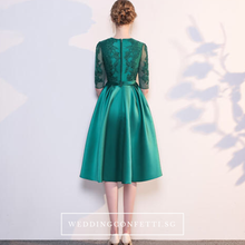 將圖片載入圖庫檢視器，The Anastasia Green Lace Long Sleeves Gown - WeddingConfetti
