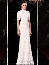 將圖片載入圖庫檢視器，The Orient Wedding Bridal Cheongsam Mandarin Collar Gown - WeddingConfetti