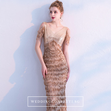 將圖片載入圖庫檢視器，The Anna Bronze Cold Shoulder Dress - WeddingConfetti