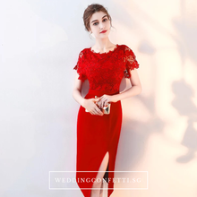 將圖片載入圖庫檢視器，The Melinda Black / Red / Wine Red Lace Gown - WeddingConfetti