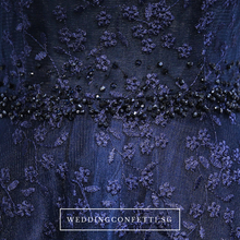 將圖片載入圖庫檢視器，The Veranda Royal Blue Cape Sleeves Gown - WeddingConfetti