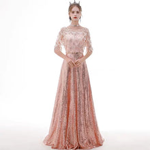 將圖片載入圖庫檢視器，The Kumie Long Sleeve Black/Red/Pink/Silver Gown - WeddingConfetti