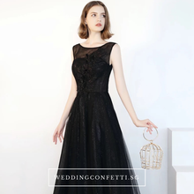將圖片載入圖庫檢視器，The Cacie Sleeveless Black Gown - WeddingConfetti