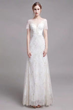 將圖片載入圖庫檢視器，The Nikita Wedding Bridal Short Sleeve Lace Dress - WeddingConfetti