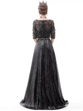 將圖片載入圖庫檢視器，The Kumie Long Sleeve Black/Red/Pink/Silver Gown - WeddingConfetti