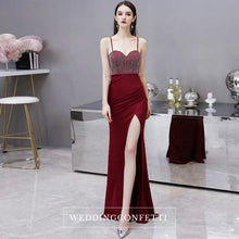 將圖片載入圖庫檢視器，The Cordelia Sleeveless Sequined Black/Red Gown - WeddingConfetti