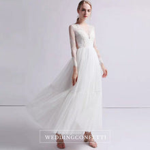 將圖片載入圖庫檢視器，The Petrio Wedding Bridal Illusion Sleeves Lace Gown - WeddingConfetti