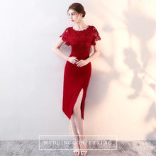 將圖片載入圖庫檢視器，The Melinda Black / Red / Wine Red Lace Gown - WeddingConfetti