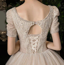 將圖片載入圖庫檢視器，The Isabrina Wedding Bridal Short  Sleeves Champagne Gown - WeddingConfetti