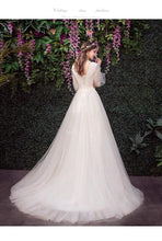 將圖片載入圖庫檢視器，The Kylie Wedding Bridal Illusion Sleeve Lace Gown - WeddingConfetti