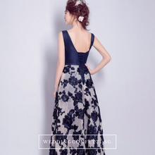 將圖片載入圖庫檢視器，The Joanna Blue Lace Sleeveless Gown - WeddingConfetti