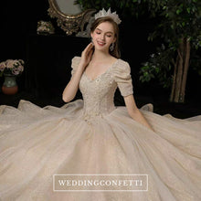 將圖片載入圖庫檢視器，The Isabrina Wedding Bridal Short  Sleeves Champagne Gown - WeddingConfetti