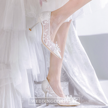 將圖片載入圖庫檢視器，The Leily Grey Lace Heels - WeddingConfetti