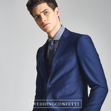 將圖片載入圖庫檢視器，Anthony Groom Blue Suit, Vest, Pants (3 Piece) - WeddingConfetti