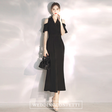 將圖片載入圖庫檢視器，The Riley Black Off Shoulder Dress - WeddingConfetti