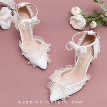將圖片載入圖庫檢視器，The Ellie Lolita Lace Heels (Available in 3 Colours) - WeddingConfetti
