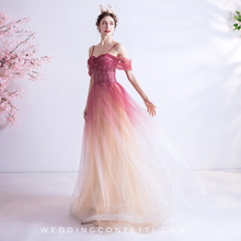將圖片載入圖庫檢視器，The Kristen Off Shoulder Ombre Pink Gown - WeddingConfetti