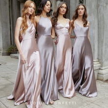 將圖片載入圖庫檢視器，The Lorde Satin Bridesmaid Dress (4 Different Designs) - WeddingConfetti