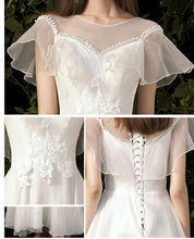 將圖片載入圖庫檢視器，The Perla Wedding Bridal Cap Sleeves Gown - WeddingConfetti