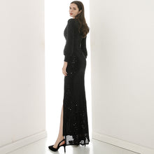 將圖片載入圖庫檢視器，The Lynette Black Long Sleeves Gown - WeddingConfetti