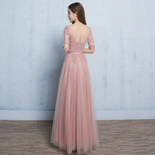 將圖片載入圖庫檢視器，The Rosaelyn Pink lace Sleeves Long Evening Gown - WeddingConfetti