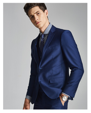 將圖片載入圖庫檢視器，Anthony Groom Blue Suit, Vest, Pants (3 Piece) - WeddingConfetti