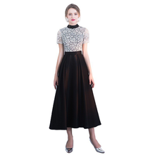 將圖片載入圖庫檢視器，The Sophielle Black Lace Short Sleeves Gown - WeddingConfetti