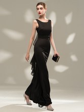 將圖片載入圖庫檢視器，The Rhea Black Sleeveless Dress - WeddingConfetti