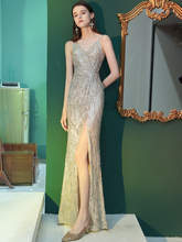 將圖片載入圖庫檢視器，The Pera Sequined Silver Sleeveless Gown - WeddingConfetti