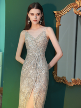將圖片載入圖庫檢視器，The Pera Sequined Silver Sleeveless Gown - WeddingConfetti
