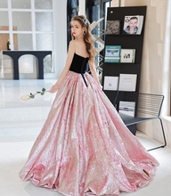 將圖片載入圖庫檢視器，The Kalisa Black Pink Diamante Tube Dress - WeddingConfetti