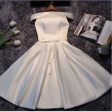 將圖片載入圖庫檢視器，The Charlize White / Beige / Pink Off Shoulder Satin Dress - WeddingConfetti